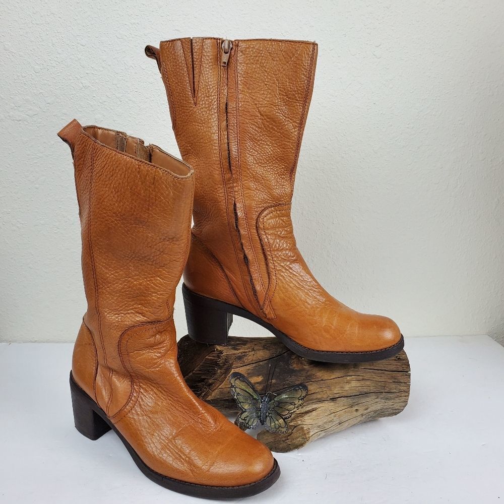 Apartment 9 marcia tan heeled leather boots